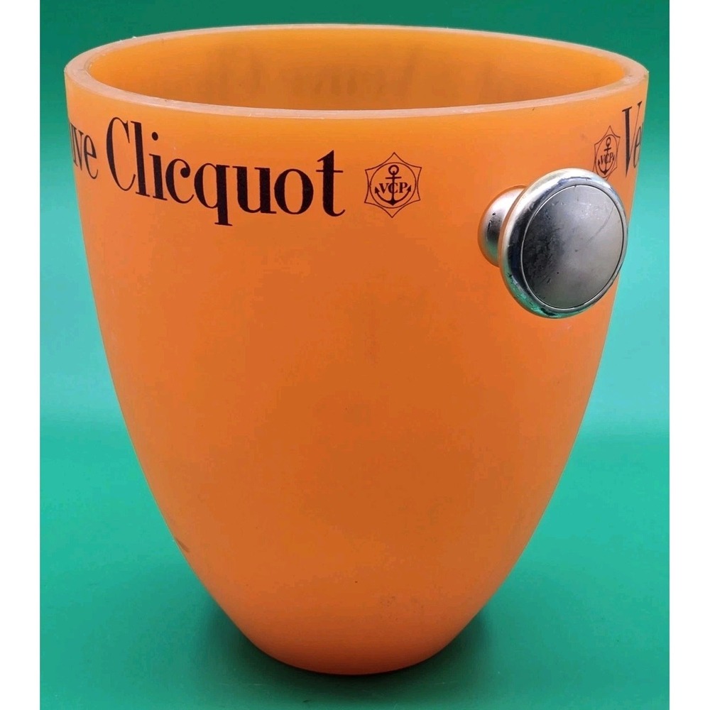 Veuve Clicquot French Champagne Orange Ice Bucket Chiller with Handle